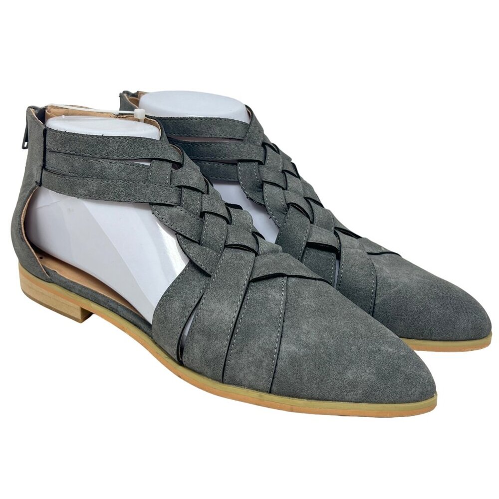 Gray Braided Front Flats Journee‎ Brinley Co Vegan Size 7.5